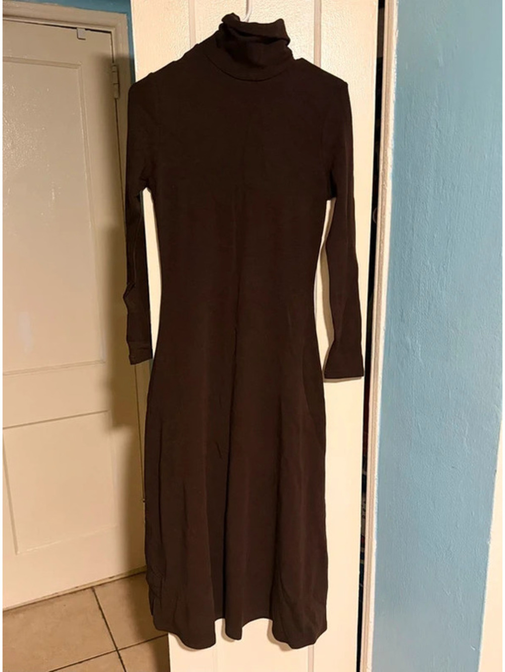 OGL Dark Brown Long Sleeve Turtleneck Maxi Dress NWT Medium